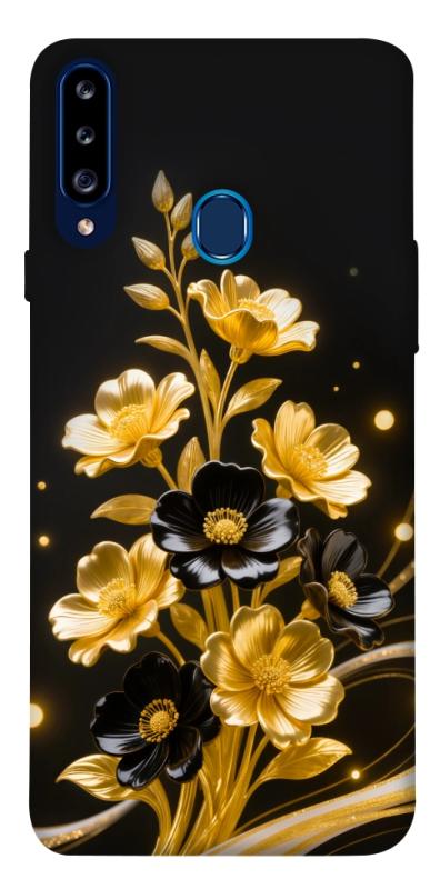 Чехол itsPrint Golden shine для Samsung Galaxy A20s, цветы, купить оптом с доставкой