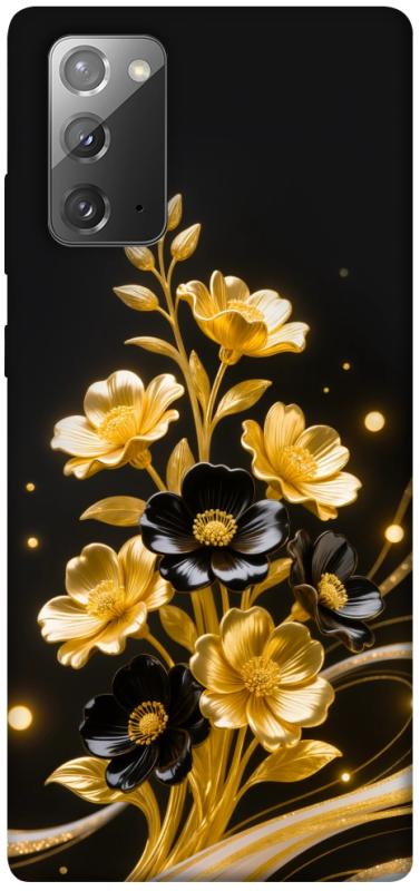 Чехол itsPrint Golden shine для Samsung Galaxy Note 20, цветы, купить оптом с доставкой
