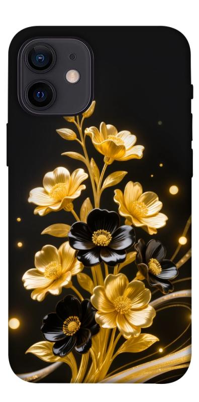 Чохол itsPrint Golden shine для Apple iPhone 12 mini (5.4"), квіти, купити оптом з доставкою