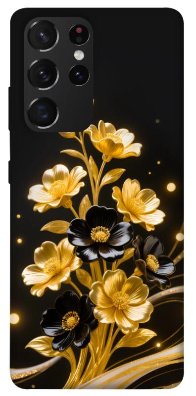 Чехол itsPrint Golden shine для Samsung Galaxy S21 Ultra, цветы, купить оптом с доставкой