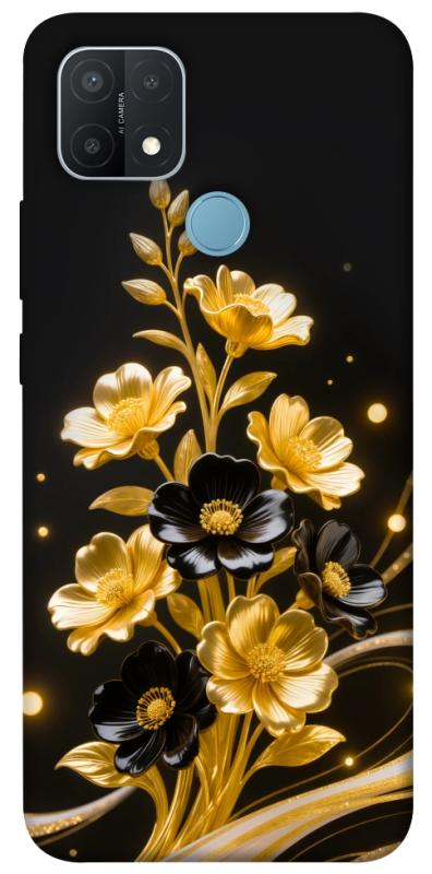 Чехол itsPrint Golden shine для Oppo A15s / A15, цветы, купить оптом с доставкой