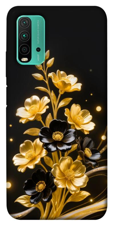 Чехол itsPrint Golden shine для Xiaomi Redmi Note 9 4G / Redmi 9 Power / Redmi 9T, цветы, купить оптом с доставкой