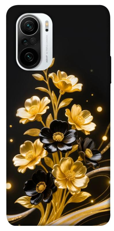 Чехол itsPrint Golden shine для Xiaomi Redmi K40 / K40 Pro / K40 Pro+ / Poco F3, цветы, купить оптом с доставкой