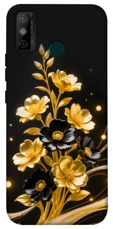 Чехол itsPrint Golden shine для TECNO Spark 6 Go, цветы, купить оптом с доставкой