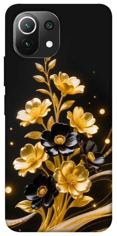 Чехол itsPrint Golden shine для Xiaomi Mi 11 Lite, цветы, купить оптом с доставкой