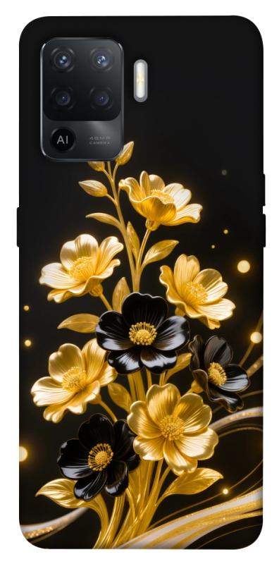 Чехол itsPrint Golden shine для Oppo Reno 5 Lite, цветы, купить оптом с доставкой