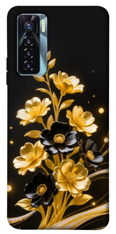 Чехол itsPrint Golden shine для TECNO Camon 17 Pro, цветы, купить оптом с доставкой