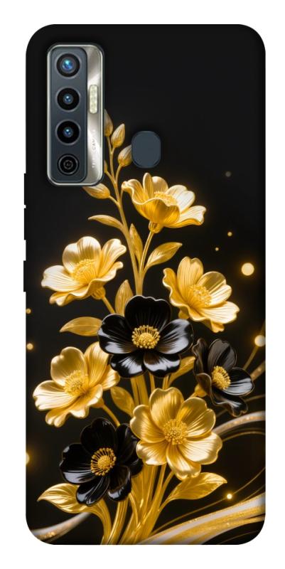 Чехол itsPrint Golden shine для TECNO Camon 17 Pro, цветы, купить оптом с доставкой
