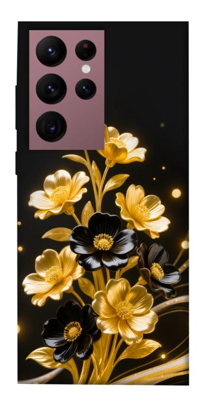 Чехол itsPrint Golden shine для Samsung Galaxy S22 Ultra, цветы, купить оптом с доставкой