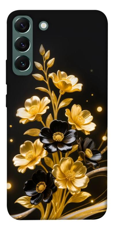 Чехол itsPrint Golden shine для Samsung Galaxy S22+, цветы, купить оптом с доставкой