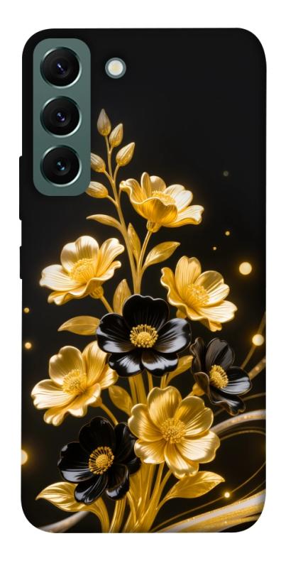 Чехол itsPrint Golden shine для Samsung Galaxy S22, цветы, купить оптом с доставкой