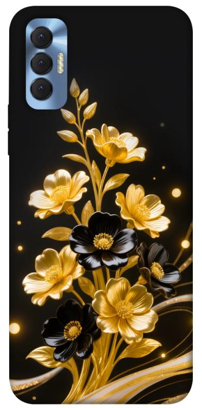 Чехол itsPrint Golden shine для TECNO Spark 8P, цветы, купить оптом с доставкой