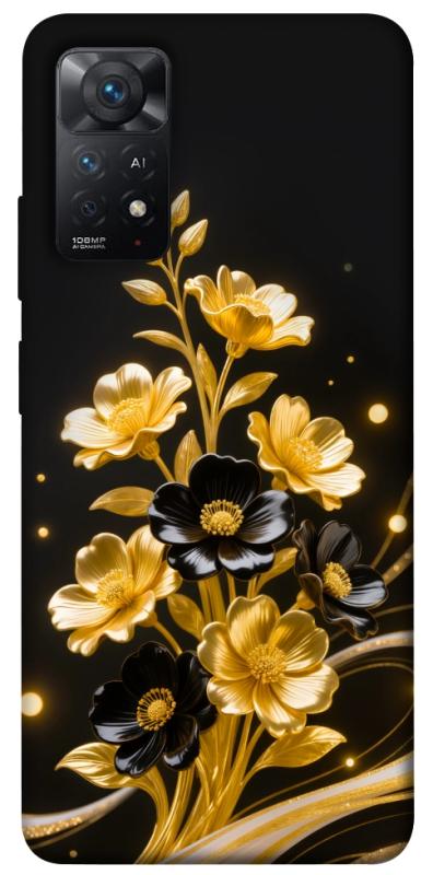 Чохол itsPrint Golden shine для Xiaomi Redmi Note 11 Pro 4G/5G, квіти, купити оптом з доставкою