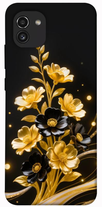Чохол itsPrint Golden shine для Samsung Galaxy A03, квіти, купити оптом з доставкою
