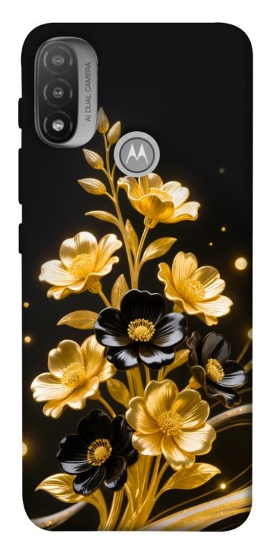 Чехол itsPrint Golden shine для Motorola Moto E20, цветы, купить оптом с доставкой