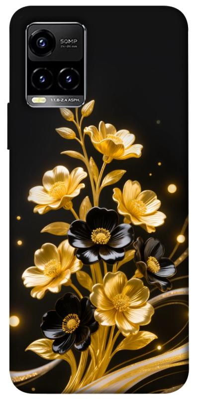 Чехол itsPrint Golden shine для Vivo Y21 / Y33s, цветы, купить оптом с доставкой