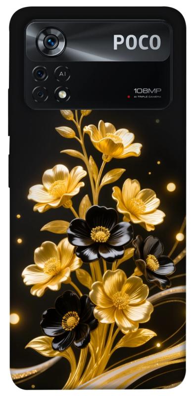 Чехол itsPrint Golden shine для Xiaomi Poco X4 Pro 5G, цветы, купить оптом с доставкой