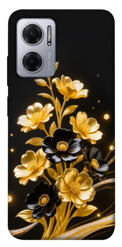 Чехол itsPrint Golden shine для Xiaomi Redmi Note 11E, цветы, купить оптом с доставкой