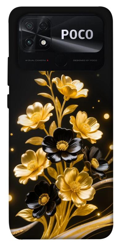 Чехол itsPrint Golden shine для Xiaomi Poco C40, цветы, купить оптом с доставкой