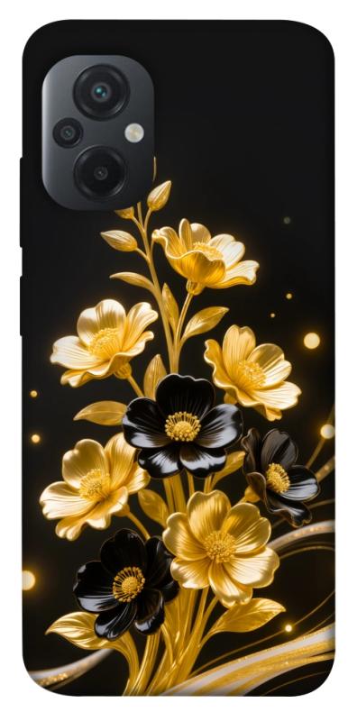 Чехол itsPrint Golden shine для Xiaomi Poco M5, цветы, купить оптом с доставкой