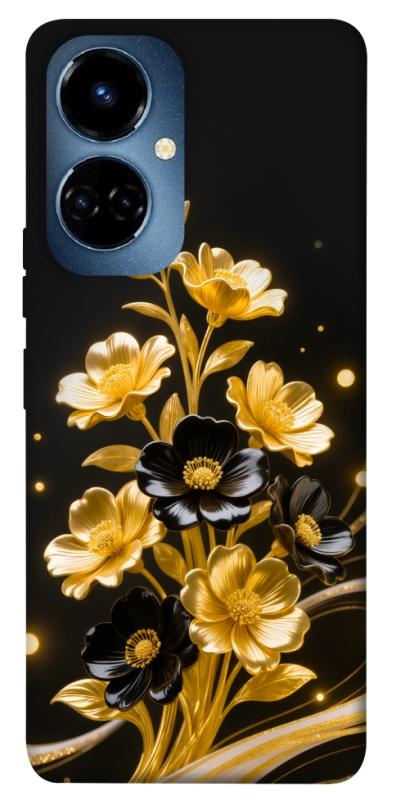 Чехол itsPrint Golden shine для TECNO Camon 19 (CI6n) / 19 Pro (CI8n), цветы, купить оптом с доставкой