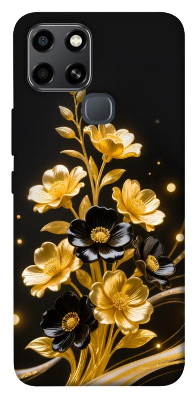 Чехол itsPrint Golden shine для Infinix Smart 6, цветы, купить оптом с доставкой