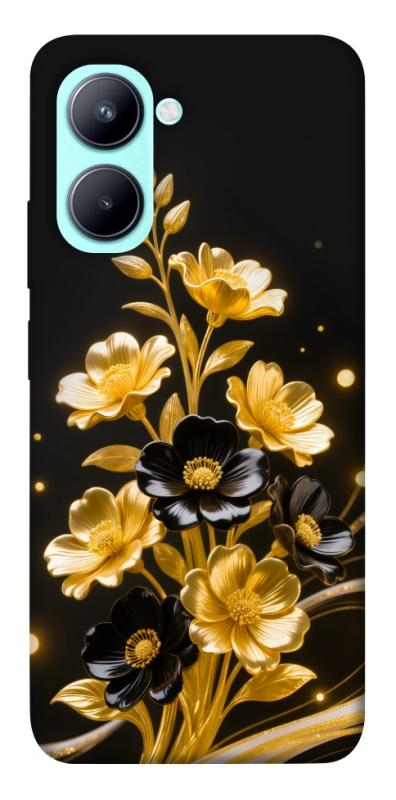 Чехол itsPrint Golden shine для Realme C33, цветы, купить оптом с доставкой