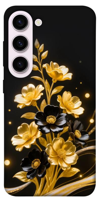 Чехол itsPrint Golden shine для Samsung Galaxy S23+, цветы, купить оптом с доставкой