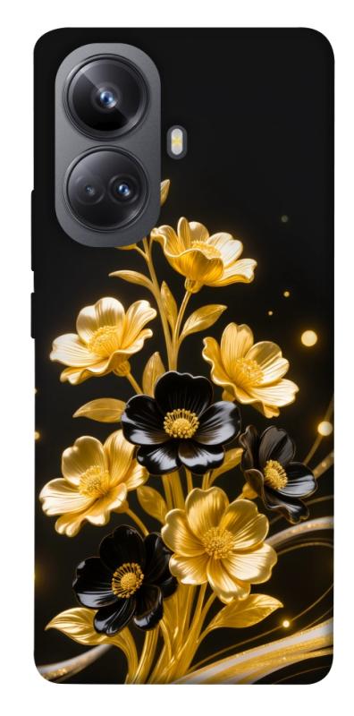 Чехол itsPrint Golden shine для Realme 10 Pro+, цветы, купить оптом с доставкой