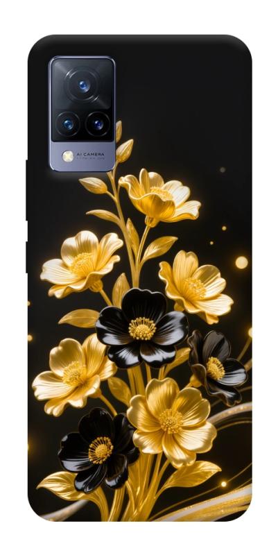 Чохол itsPrint Golden shine для Vivo V21, квіти, купити оптом з доставкою