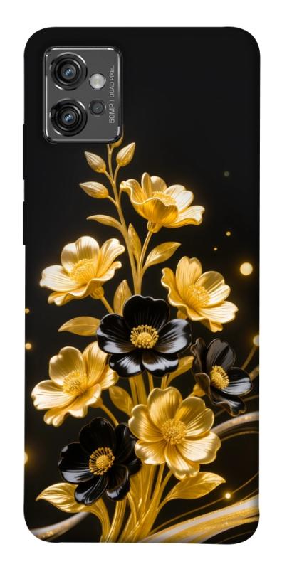 Чехол itsPrint Golden shine для Motorola Moto G32, цветы, купить оптом с доставкой