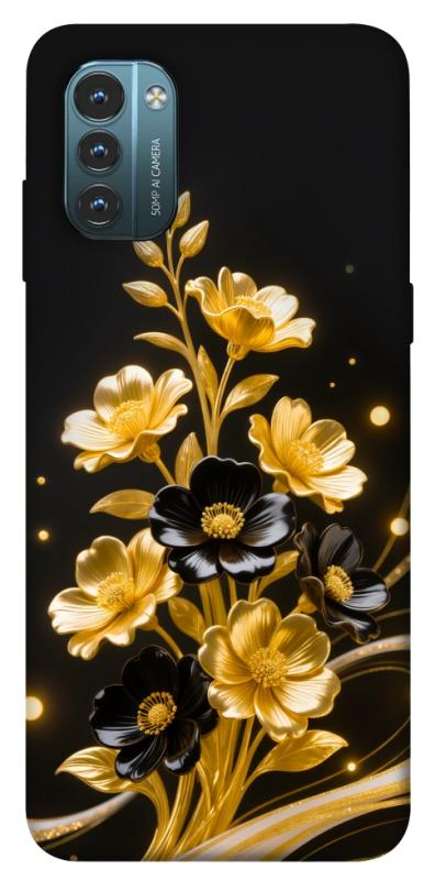 Чехол itsPrint Golden shine для Nokia G21, цветы, купить оптом с доставкой