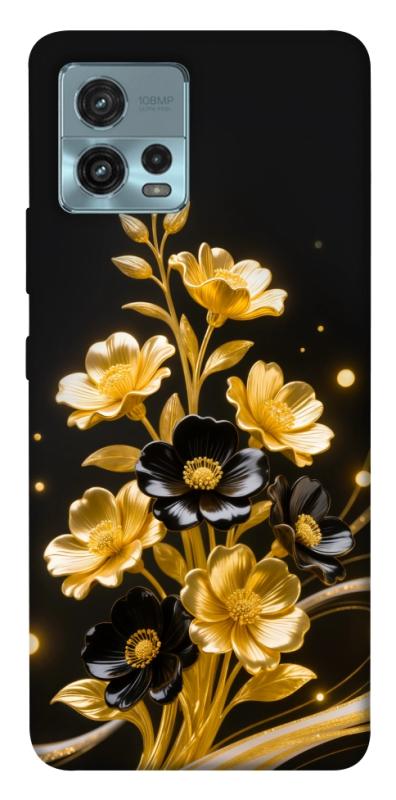 Чехол itsPrint Golden shine для Motorola Moto G72, цветы, купить оптом с доставкой