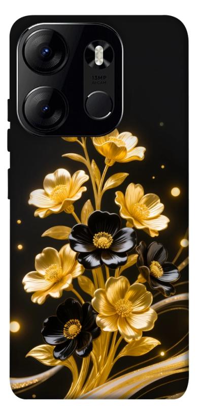 Чехол itsPrint Golden shine для Tecno Spark Go 2023, цветы, купить оптом с доставкой