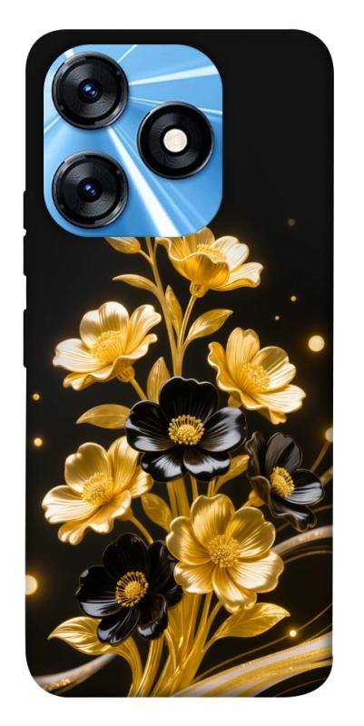 Чехол itsPrint Golden shine для TECNO Spark 10 Pro, цветы, купить оптом с доставкой