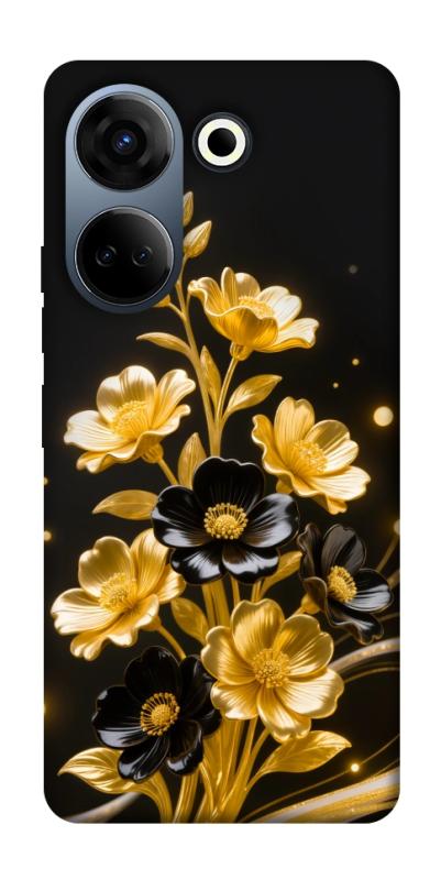 Чехол itsPrint Golden shine для TECNO Camon 20 Pro (CK7n), цветы, купить оптом с доставкой