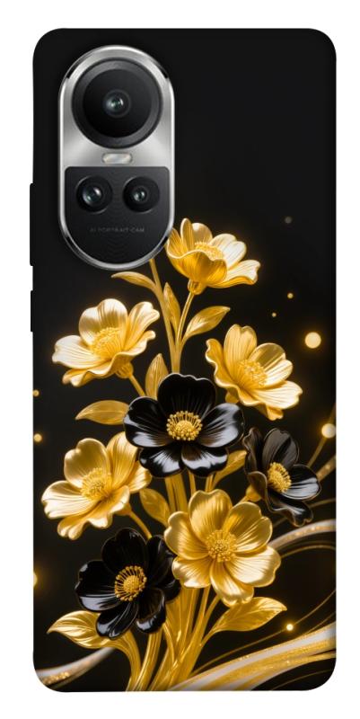 Чехол itsPrint Golden shine для Oppo Reno 10, цветы, купить оптом с доставкой