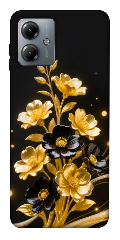 Чехол itsPrint Golden shine для Motorola Moto G14, цветы, купить оптом с доставкой