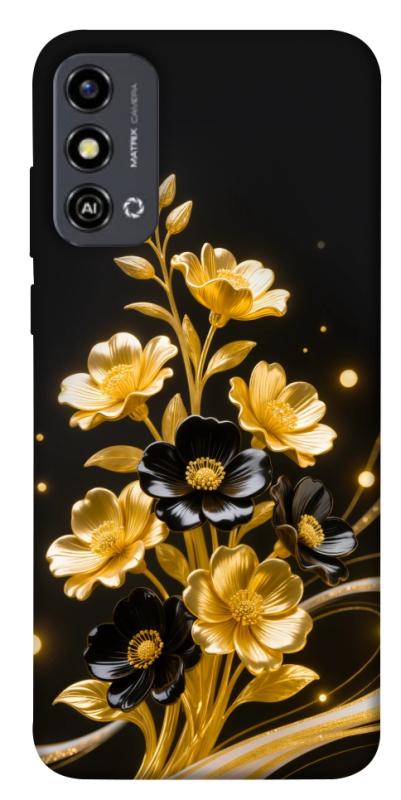 Чехол itsPrint Golden shine для ZTE Blade A53, цветы, купить оптом с доставкой