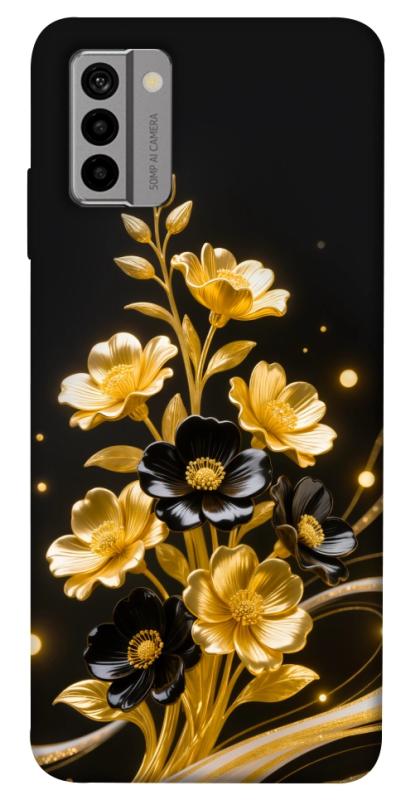 Чехол itsPrint Golden shine для Nokia G22, цветы, купить оптом с доставкой