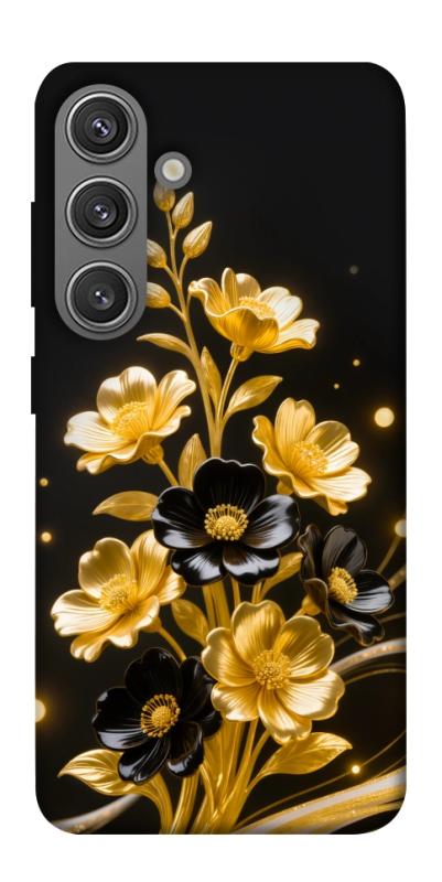 Чехол itsPrint Golden shine для Samsung Galaxy S24+, цветы, купить оптом с доставкой