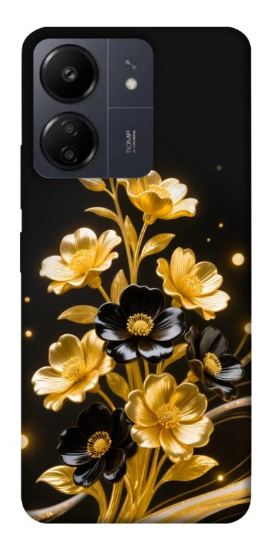 Чехол itsPrint Golden shine для Xiaomi Redmi 13C, цветы, купить оптом с доставкой