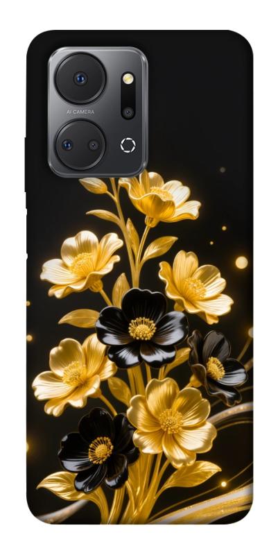 Чехол itsPrint Golden shine для Huawei Honor X7a, цветы, купить оптом с доставкой