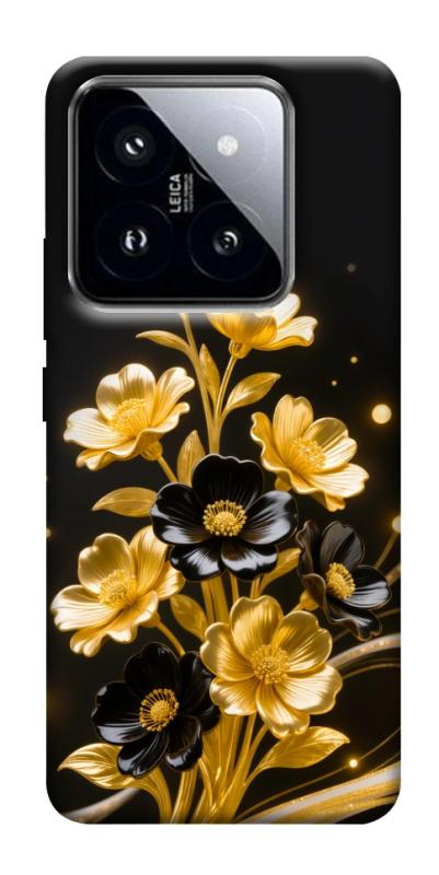 Чохол itsPrint Golden shine для Xiaomi 14 Pro, квіти, купити оптом з доставкою