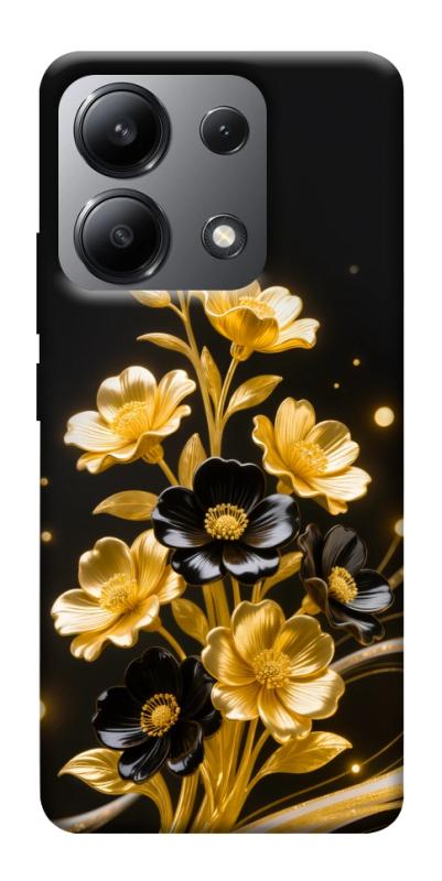 Чехол itsPrint Golden shine для Xiaomi Redmi Note 13 4G, цветы, купить оптом с доставкой