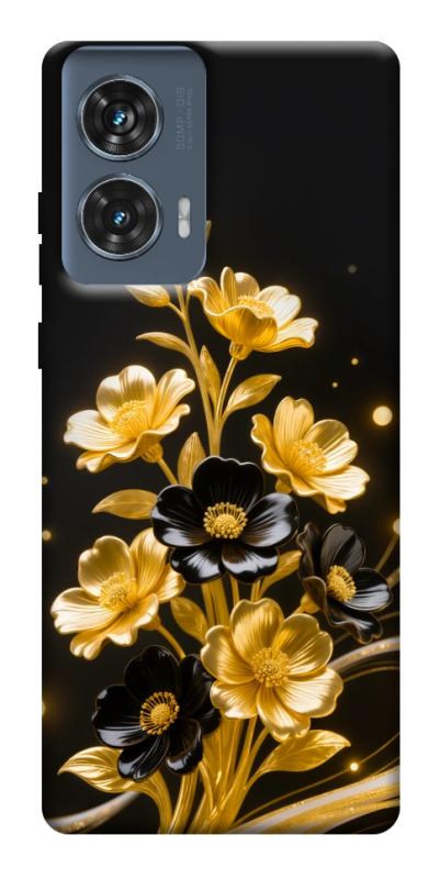 Чохол itsPrint Golden shine для Motorola Edge 50 Fusion, квіти, купити оптом з доставкою