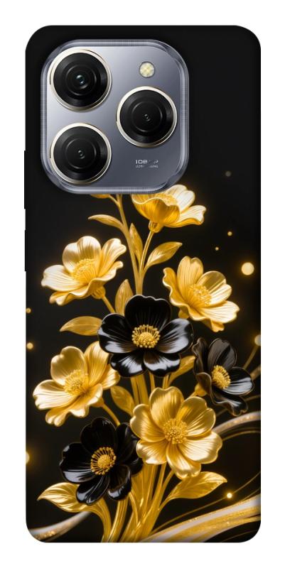 Чехол itsPrint Golden shine для TECNO Spark 20 Pro, цветы, купить оптом с доставкой