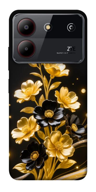 Чехол itsPrint Golden shine для ZTE Blade A54 4G, цветы, купить оптом с доставкой
