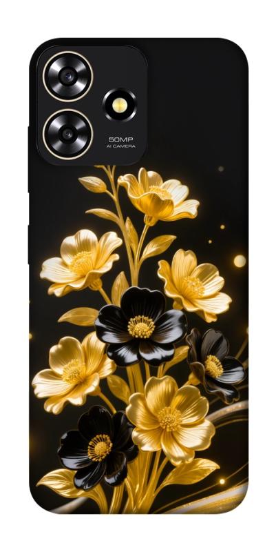 Чехол itsPrint Golden shine для ZTE Blade A73 4G, цветы, купить оптом с доставкой