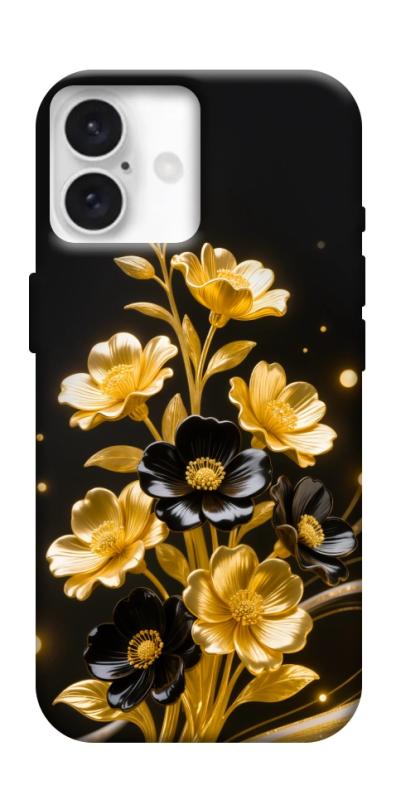 Чехол itsPrint Golden shine для Apple iPhone 16 (6.1"), цветы, купить оптом с доставкой